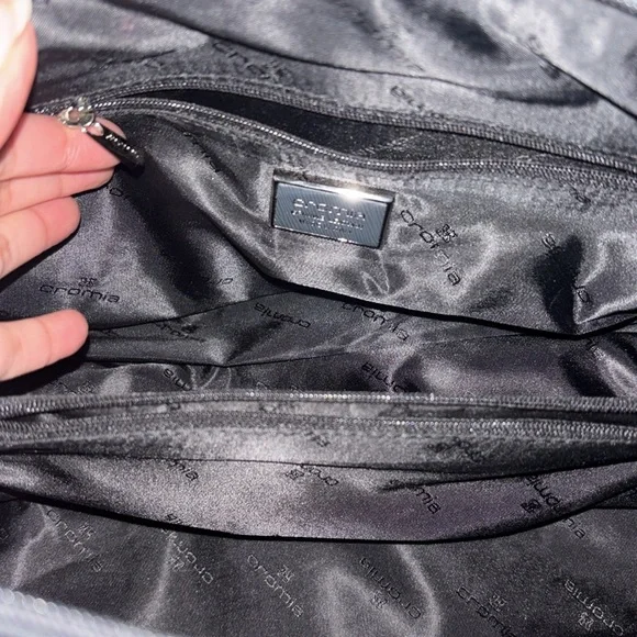 CROMIA Italian Leather Grey Top Handle Satchel Bag - Picture 9 of 10